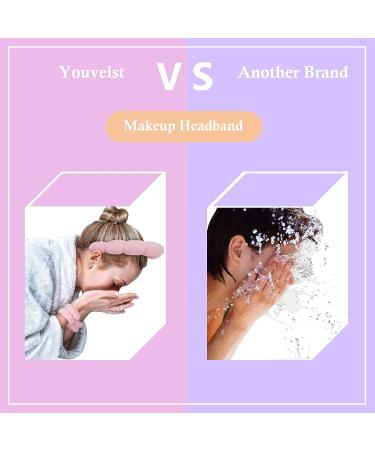 Youvelst Spa Headband for Women 2Pcs - Pink Sponge Head Band for Face Washing, Makeup, Shower - Soft, Thick Wristbands for Girls - Bubble Headband - Buy Online on GoSupps.com