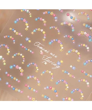 Fovolat Flower Stickers for Nails | French Style Flower Stickers Self-Adhesive - Spring Summer Flower Nail Design Manicure Tips Nail Decor Accessories for Home Salon - Buy Online on GoSupps.com