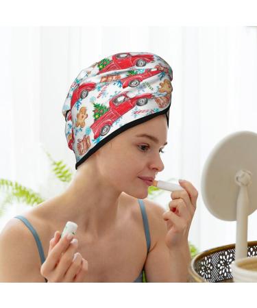Watercolor Red Truck Microfiber Hair Towel - Soft Super Absorbent Coral Velvet Quick Dry Wrap for All Hair Types - Buy Online on GoSupps.com