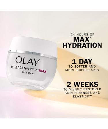Olay Collagen Peptide MAX Face Moisturiser Day Cream Skincare Niacinamide 99% Purity & +50% Glycerin Anti Aging Menopausal Skin Care: Strengthens Restores Hydrates 50ml vs Collagen Day Cream NEW & Upgraded - Buy Online on GoSupps.com