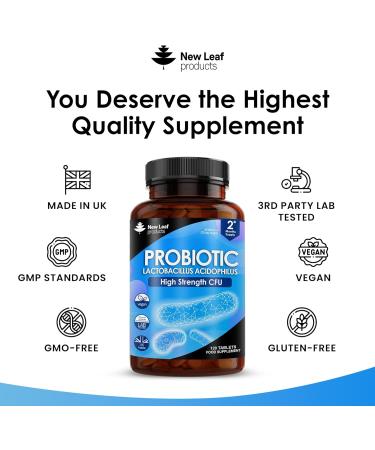 Probiotic Supplements Acidophilus Probiotic Tablets High Strength - Digestive & Gut Health Supplements Lactobacillus Probiotics for Gut Health - Vegan GMO-Free Gluten-Free GMP UK Made 120 Tablets 120 count (Pack of 1) - Buy Online on GoSupps.com