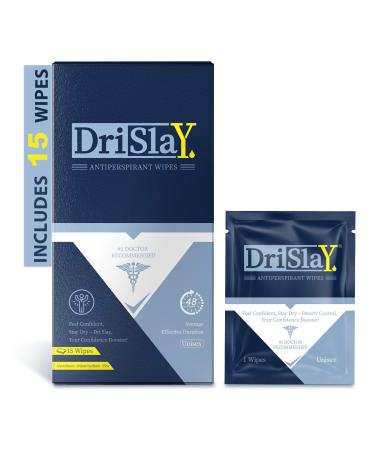 Antiperspirant Wipes Body Deodorant Travel Essentials Wipes for Excessive Sweating & Hyperhidrosis Average 48 Hours Protection Pack of 15
