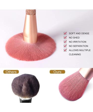 LORYP 10-Piece Pink Diamond Makeup Brush Set - Premium Synthetic Brushes for Foundation, Concealer, Eyeliner, Eyebrow, and Contour - Ideal for Women - Buy Online on GoSupps.com