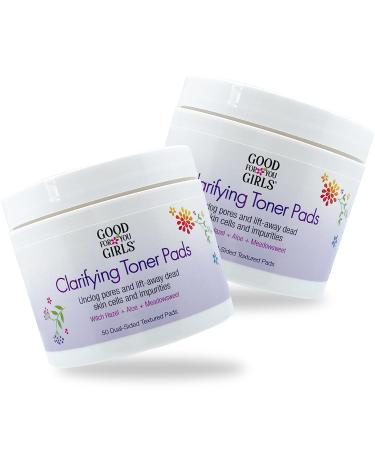 Good For You Girls Purifying Toner Pads Unclog Pores & Control Oil Natural Ingredients clear skin balance pH plump and hydrate Made in the USA | 2 Pack (50 Pads ea) 50 Count (Pack of 2)