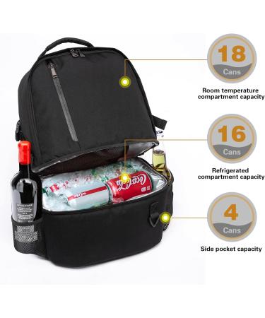 TUGUAN Insulated Cooler Backpack 38/42 Cans Double Deck Leakproof Lightweight - Black Beach Picnic Lunch Bag - Buy Online on GoSupps.com