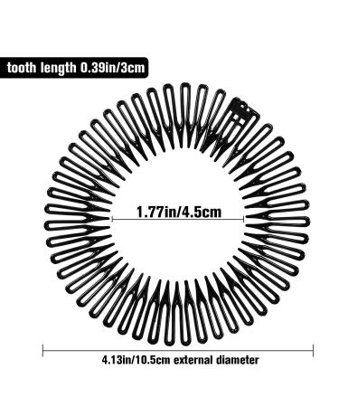 9-Piece Flexible Circular Stretch Comb Set for Women & Girls - 3 Colors (Black, White, Clear) - Buy Online on GoSupps.com