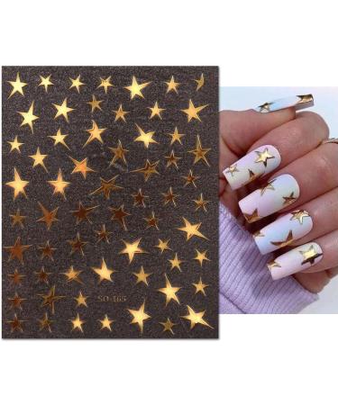 Independence Day Nail Art Sticker Set - Black White Gold Sliver Laser Star Design - 6 Sheets for Acrylic Nails - Nail Decoration for Women & Girls - Buy Online on GoSupps.com