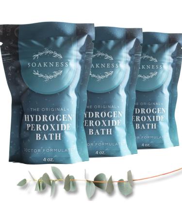 Hydrogen Peroxide Bath Epsom Salt - Dead Sea Salts Clay Eucalyptus Colloidal Oatmeals, Energize and Detox Bath (3) Pack 4 Ounce (Pack of 3)