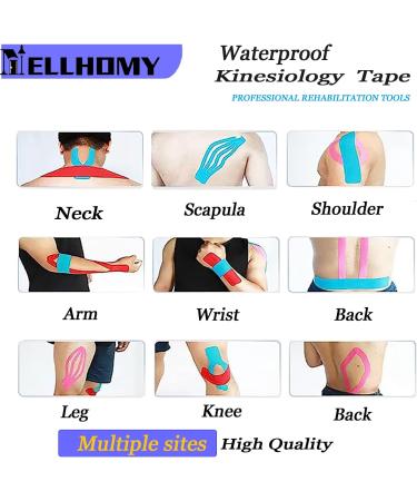 Buy Kinesiology Tape Precut - 4 Rolls Cotton Elastic Muscle & Joint Support Hypoallergenic Waterproof K Tape for Pain Relief | International Shipping - Buy Online on GoSupps.com