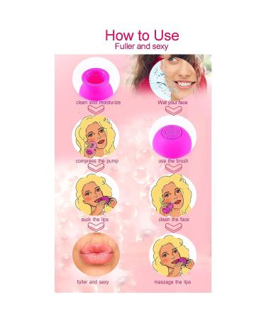 Silicone Lip Plumper Device with Brush - Achieve Full Lips with Lip Pump Tool (Pink) - Buy Online on GoSupps.com