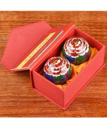 Unbit baoding ball stressball stress balls for adults Chinese Baoding balls for hands cloisonne meditation stressball with bell play relaxation practice massage (color: f)