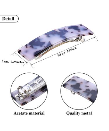 8-Piece Women's Hair Barrettes: Cellulose Acetate Hair Clips - Tortoise Shell French Design - Colorful Patterns - Ideal for Daily Wear - Buy Online on GoSupps.com