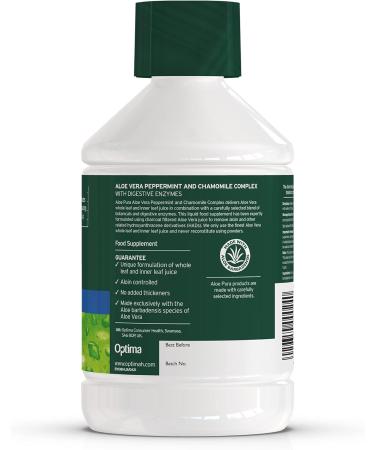 Aloe Pura Aloe Vera Peppermint & Chamomile Juice 500ml - Vegan Digestive Enzymes Supplement - Buy Online on GoSupps.com