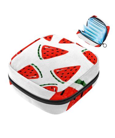 Watermelon pieces Patterns Women Binding Storage Pocket Menstruation Pocket Servant Menstrual Cases Bag with zipper for teenagers girls women women color 8