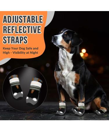 Slowton Waterproof Dog Boots for Injured Paws - Size 4 Slippery Protection Adjustable Winter Dog Shoes with Reflex Strip (4 Pack) - Buy Online on GoSupps.com