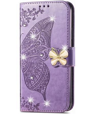 Monwutong Hzd Protective Cover for Xiaomi Redmi 12 - 3D Butterfly Pattern PU Leather Folding Stand Magnetic Cap & Card Compartments - Light Violet - Buy Online on GoSupps.com