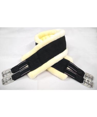 Preto Synthetic Jumping Saddle Girth - Elasticated Ends, Soft Faux Fur Lining, Tear Resistant Nylon Webbing - Anti-Chafing Padded Design for Equestrian Cob, Full, Pony (50/125cm) - Buy Online on GoSupps.com