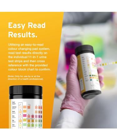 Aidteq Urine Test Strips 11 Parameter Urine Test Strips for Urobilinogen Bilirubin Ketone Blood Protein Specific Gravity pH & Ascorbic Acid 100 pieces - Buy Online on GoSupps.com