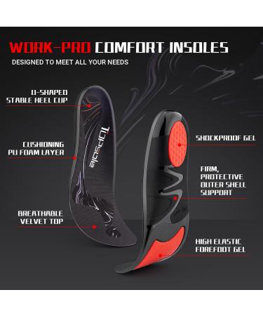 Buy 230+ lbs Plantar Fasciitis High Arch Support Insoles - Relief for Flat Feet & Achilles Tendonitis | Work Boot Shoe Inserts for Men & Women | S Size (Black - Buy Online on GoSupps.com