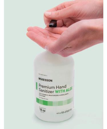 McKesson Premium Hand Sanitizer with Aloe 18 oz - Spring Water Scented Antiseptic Solution | Formulized with Ethanol, Aloe, and Vitamin E | Kills 99% of Bacteria - Buy Online on GoSupps.com