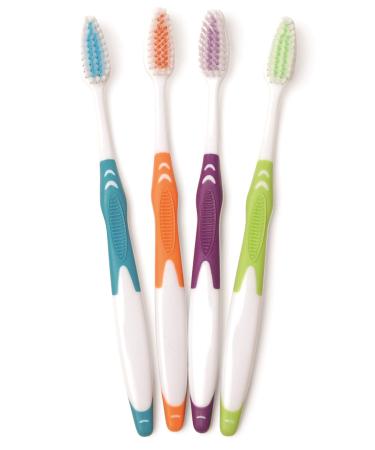 (100 Pack) Freshmint® Individually Wrapped Premium Toothbrushes, Oversized Easy Grip Rubber Handle, Soft Multi Color Nylon Bristles, Bulk Packed, No Cutting or Tearing Apart Required.