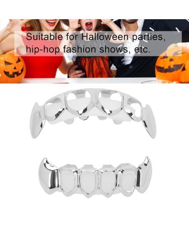 Buy Stylish Grillz Braces - Hip Hop Teeth Grill Set - Silver Hollow Coating Jewelry for Parties & Festivals - Buy Online on GoSupps.com