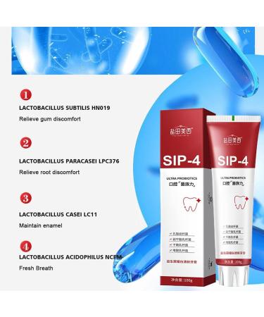 SIP-4 Toothpaste Probiotic Toothpaste Probiotic Whitening Agent Refreshing Whitening Toothpaste for Adults Toothpaste for Whitening Teeth Anti-Stain Toothpaste  - Buy Online on GoSupps.com