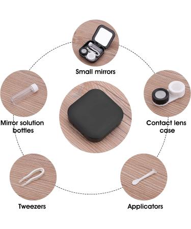 Sibba Contact Lens Cases with Mirror Contact Lens Holder Mini Box Container Portable Contact Lens Soaking Case with L and R Caps for Travel Black - Buy Online on GoSupps.com