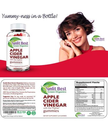 Apple Cider Vinegar Gummies with The Mother - Immunity Boost, Detox, Gluten-Free, Vegan - 100% Natural Non-GMO - B12, B6, Beet, Carrot & Pomegranate - 1 Month Supply - Buy Online on GoSupps.com
