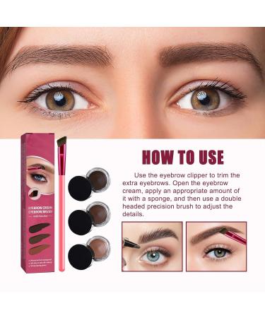 4D Laminated Eyebrow Cream & Brush Kit | Multi-Function Home Grooming for Perfect Eyebrows - Dark Brown - Buy Online on GoSupps.com