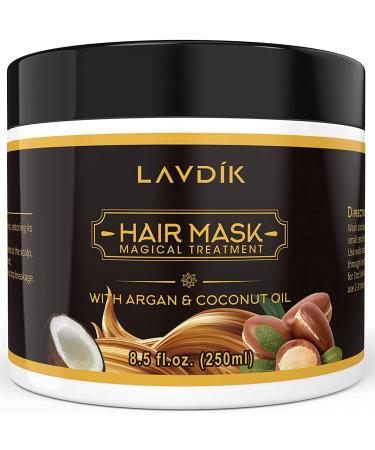 Argan Oil Hair Mask, Coconut Oil Collagen Hydrating Hair Treatment for Dry & Damaged Hair,Natural Deep Conditioner All Hair Types Professional Collagen for Deep Repair Damage Hair Root, Nourishment & Scalp Treatment - 8.5 oz