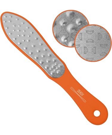 2Easy Pro Stainless Steel Foot File - Professional Double Texture File - Double Sided Ergonomic Handle - Ideal for Calluses and Thicknesses (Orange) - Buy Online on GoSupps.com