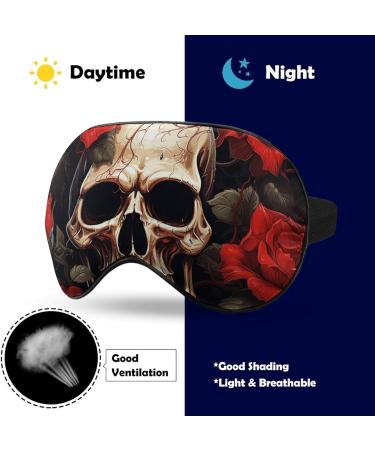 Soft Skull Rose-Red Eye Mask - Comfortable Adjustable Sleep Mask for Men & Women | Ideal for Travel & Work - Buy Online on GoSupps.com