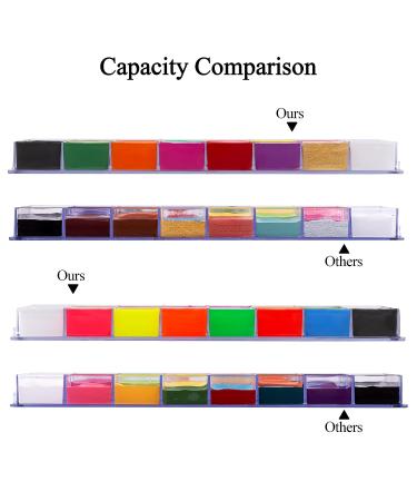 CCbeauty Professional Face Body Paint Set - 20 Colors for Halloween Neon Face Painting, SFX Cosplay & Costume Makeup | UV Glow + Classic Colors | Oil Based with 10 Brushes Included - Buy Online on GoSupps.com