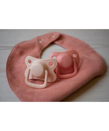 Filibabba Silicone Baby Pacifier Set | 2 Pack Temporary Pacifiers in Coral | Danish Design | 0-6 Months | Includes Pacifier Box - Buy Online on GoSupps.com