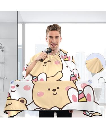 Waterproof Barber Cape | Funny Rabbit & Bear Design | Unisex Cheetah Hair Cutting Bib for Men - Buy Online on GoSupps.com
