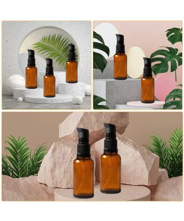 6 Pack 30ml Amber Glass Lotion Pump Bottles Travel-Friendly Empty Containers for Cream & Foundation - Buy Online on GoSupps.com