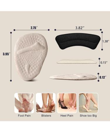 Metatarsal Pads for Women | Heel Inserts to Reduce Foot Pain & Prevent Sliding | Comfortable Shoe Inserts (Pale Apricot - Buy Online on GoSupps.com