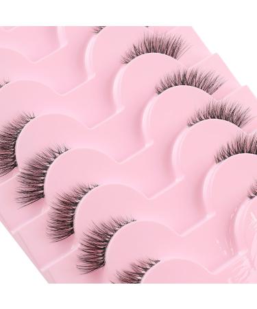 Kiusatig Half Lashes Fluffy Wispy Cat Eye Lashes 3/4 Lashes Natural Look Eyelashes 10 Pairs False Eyelashes Clear Band Corner Lashes H-10(10pairs) - Buy Online on GoSupps.com