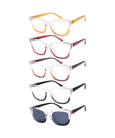 Eyekepper 5-pack Reading Glasses Two Tone Women Readers +1.5 5 Pack Mix Color 1.5 x