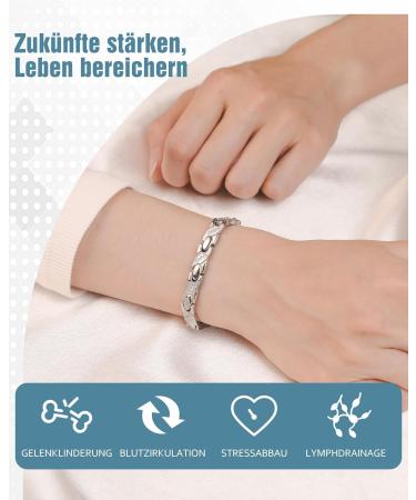JECANORI Women's Magnetic Bracelet - Titanium Steel Crystal Jewelry with Ultra Strong 3500 Gauss Magnets for Health - Buy Online on GoSupps.com