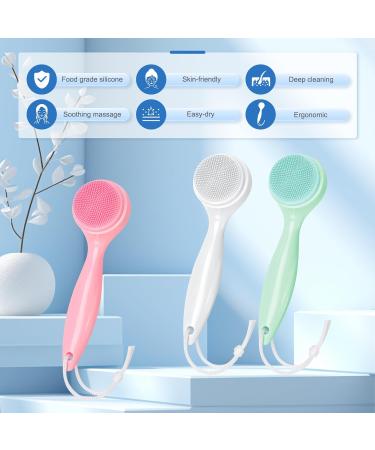 Buy NADUSEP Silicone Facial Cleansing Brush - 3 Pack Exfoliating Scrubber for Blackheads & Makeup Removal - Soft Waterproof & Skin-Friendly | International Shipping - Buy Online on GoSupps.com