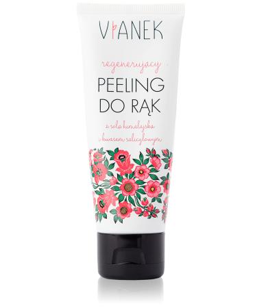 VIANEK regenerating hand peeling. Hand scrub made from Himalayan salt and pumice stone for sensitive skin. Natural cosmetics size 70g.