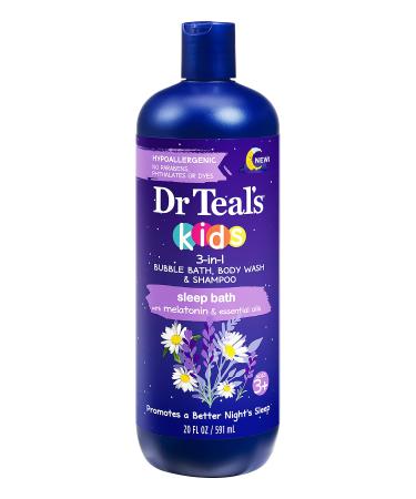 Dr Teal s Kids 3-in-1 Bubble Bath  Body Wash & Shampoo Sleep Bath (1) 20 Fluid Ounce Bottle
