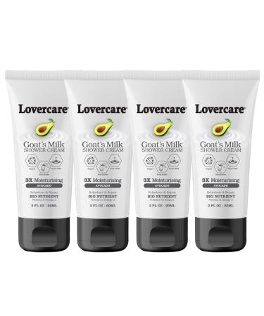 Lovercare 4-PACK Goat Milk Shower Cream 2 fl oz (60ml) - AVOCADO - Pack of 4