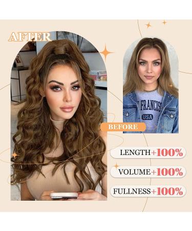 YEESHEDO Brown Long Wavy Ponytail Hair Extension - 26 Dirty Blonde Synthetic Clip-in Hairpiece for Women - Buy Online on GoSupps.com