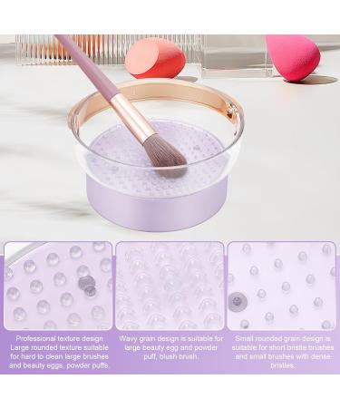 Professional Makeup Brush Cleaner Mat & 3-in-1 Cleaning Bowl - Multi-Functional Makeup Tool Holder for Perfectly Clean Brushes - Buy Online on GoSupps.com