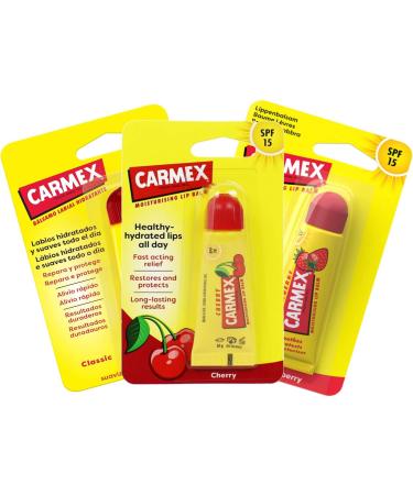 Carmex Carmex Lip Balm Various Fragrances (Cherry + Strawberry + Classic)