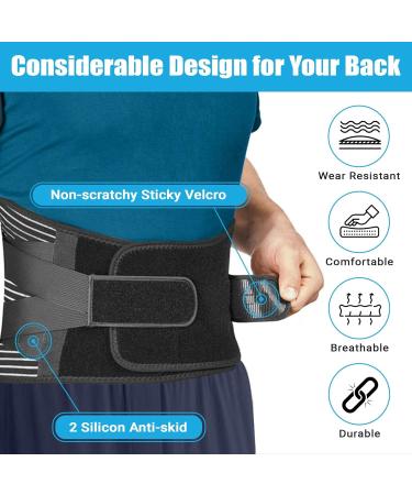 Prestel Lower Back Support Belt for Men and Women - Back Pain Relief Brace with 6 Stays - Breathable & Medicated Design - Dual Adjustable Straps (Size S) - Buy Online on GoSupps.com