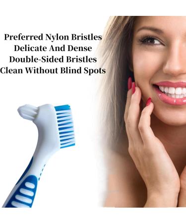 Prosthesis Cleaning Brush Set - 4 Durable Brushes & Portable Toothbrush Box for Denture Care - Buy Online on GoSupps.com